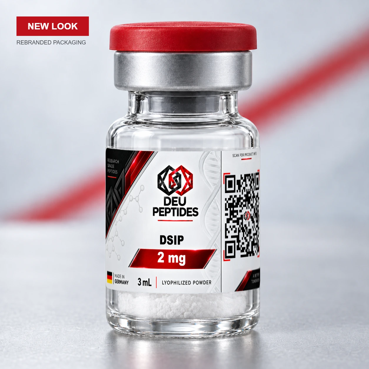 DSIP 2mg DEU Peptides rebranded vial