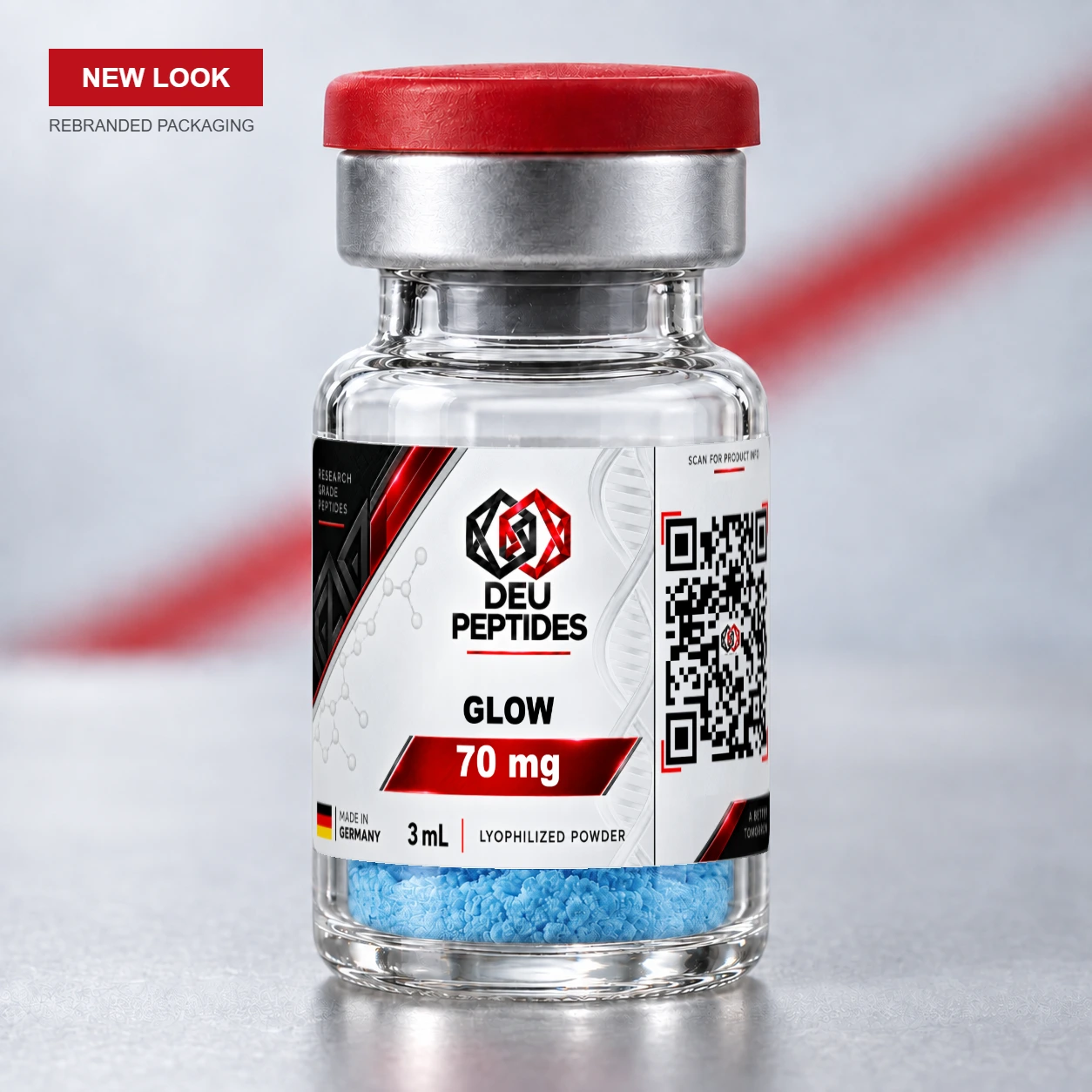 Glow 70mg DEU Peptides rebranded vial